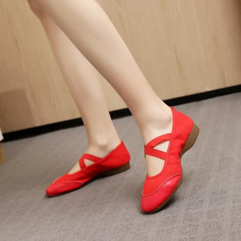 AOQUNFS Women’s Latin Dance Shoes Close Toe Ballroom Dance Practice Shoes
