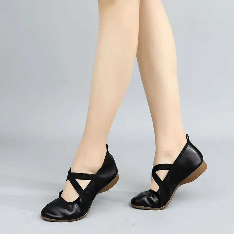 AOQUNFS Women’s Latin Dance Shoes Close Toe Ballroom Dance Practice Shoes