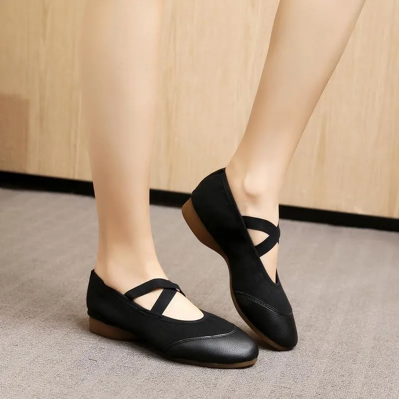 AOQUNFS Women’s Latin Dance Shoes Close Toe Ballroom Dance Practice Shoes