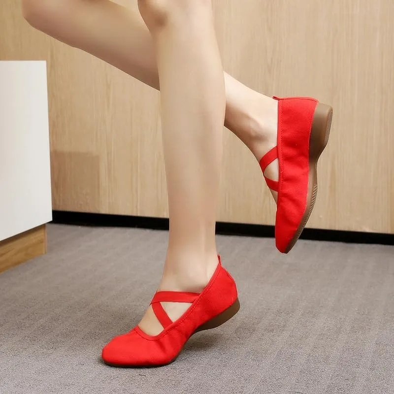 AOQUNFS Women’s Latin Dance Shoes Close Toe Ballroom Dance Practice Shoes