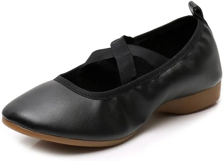 AOQUNFS Women’s Latin Dance Shoes Close Toe Ballroom Dance Practice Shoes