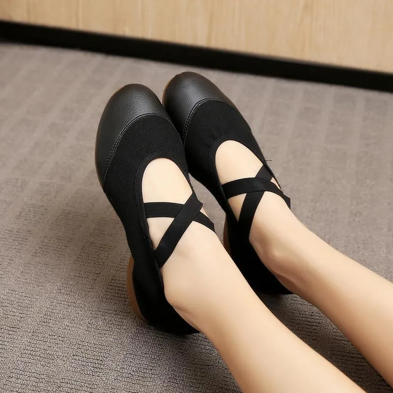 AOQUNFS Women’s Latin Dance Shoes Close Toe Ballroom Dance Practice Shoes