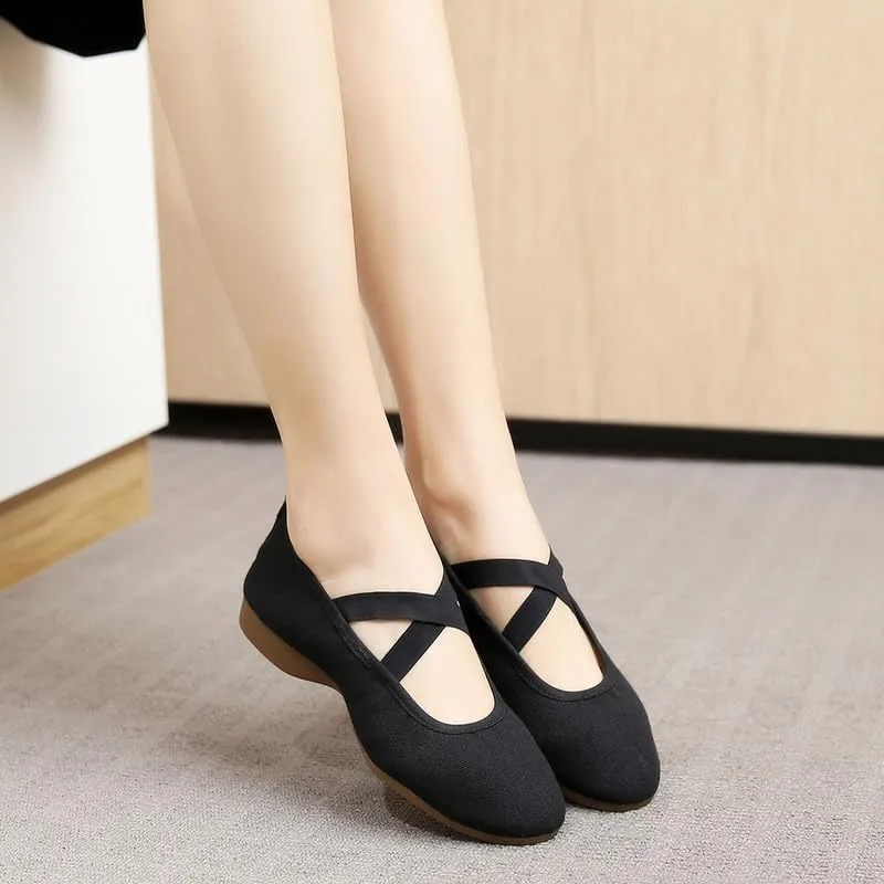 AOQUNFS Women’s Latin Dance Shoes Close Toe Ballroom Dance Practice Shoes