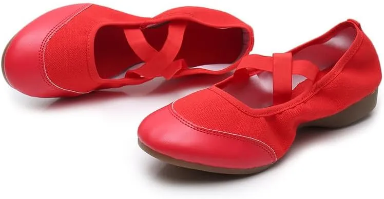 AOQUNFS Women’s Latin Dance Shoes Close Toe Ballroom Dance Practice Shoes