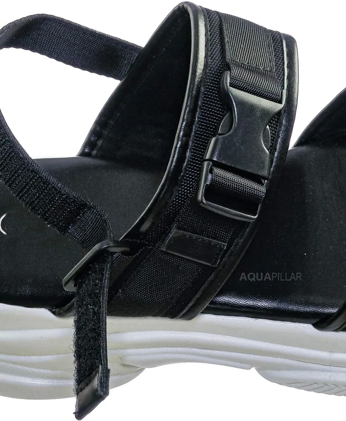 Athleisure Chunky Platform Sporty Sandal - Elastic Hook & Loop Slingbacks
