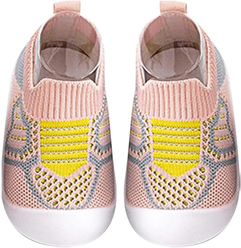 Baby First-Walking Shoes Boys Girls Soft Sole Non Slip Cotton Trainers Canvas Breathable Slip-on Sneakers Outdoor