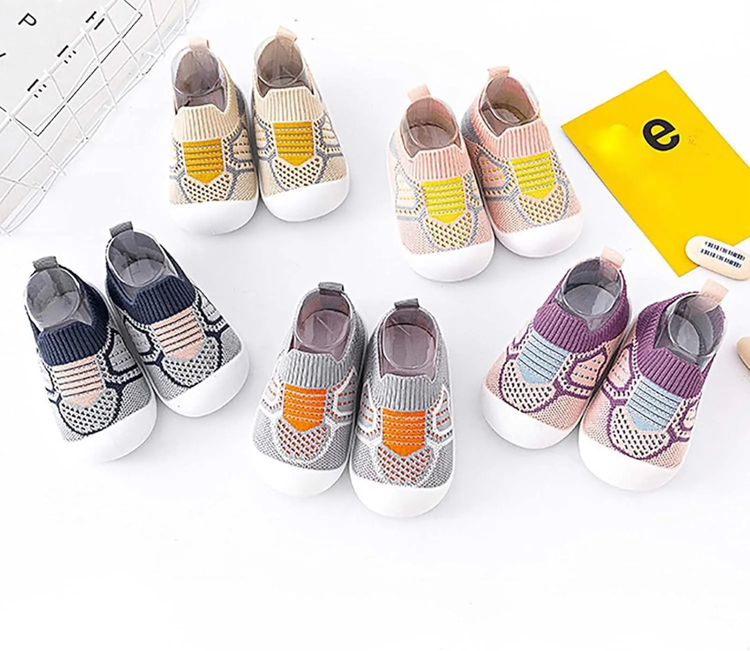 Baby First-Walking Shoes Boys Girls Soft Sole Non Slip Cotton Trainers Canvas Breathable Slip-on Sneakers Outdoor