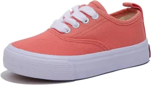 Boys and Girls Low Top Sports Shoes Lace up Canvas Children's Shoes Comfortable and Lightweight Skateboarding Shoes
