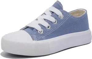 Boys Girls Baby Children's Shoes Low top lace-up Children's Canvas Shoes Back-to-School Season Small White Shoes Children's Sneakers Teens Medium and Large Kids Skateboarding Shoes