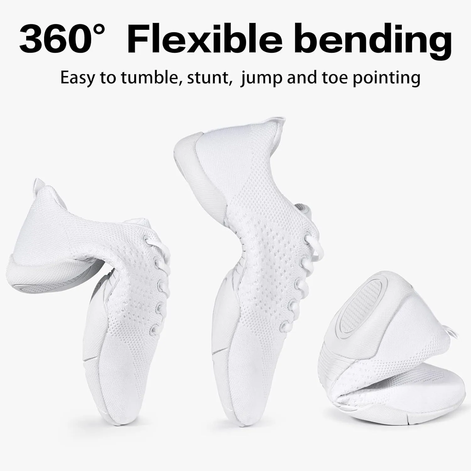 CADIDL Cheer Shoes Women White Cheerleading Dance Shoes