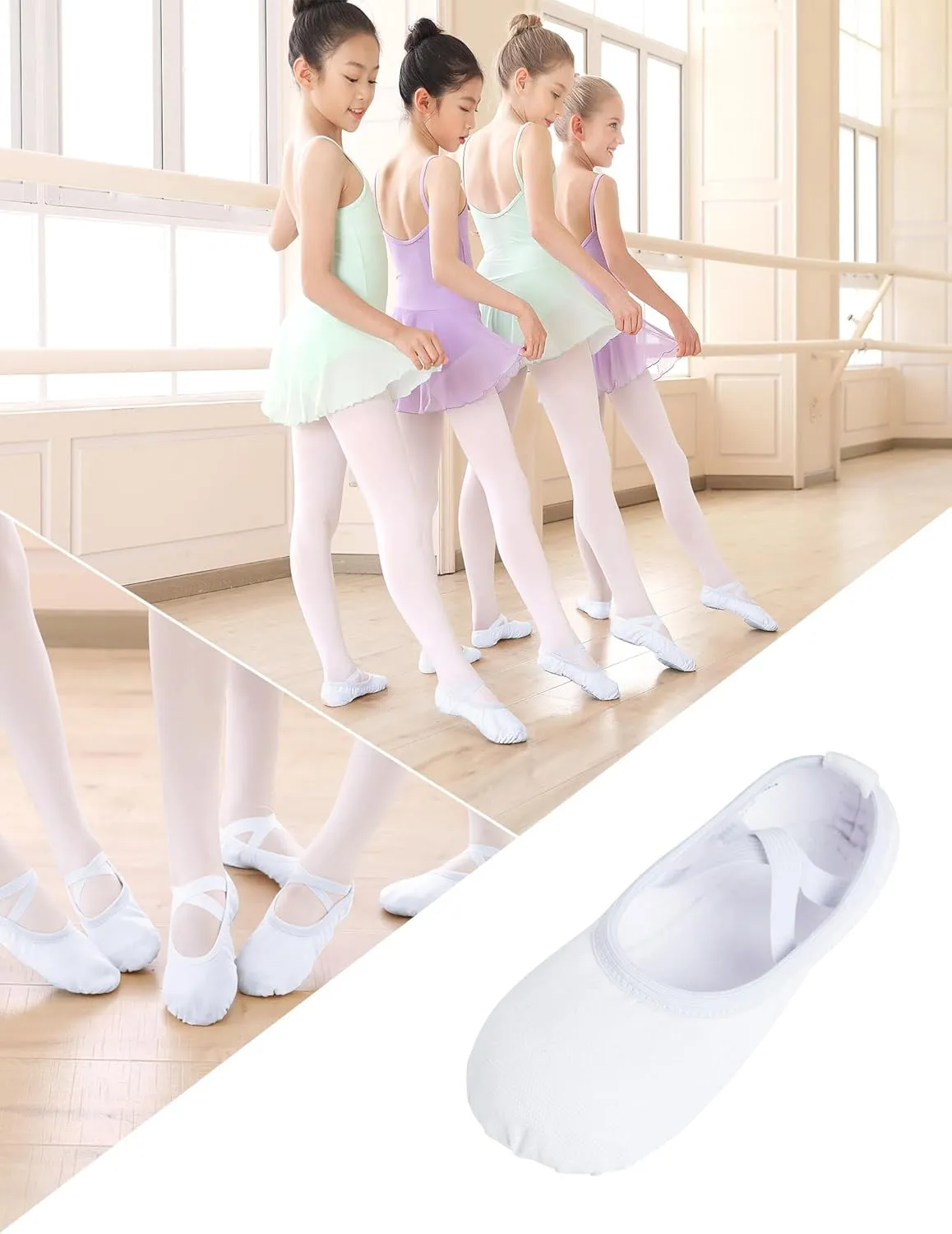 Canvas Ballet Shoes for Girls Ballet Flats for Toddler/Little Kid/Big Kid/Adult