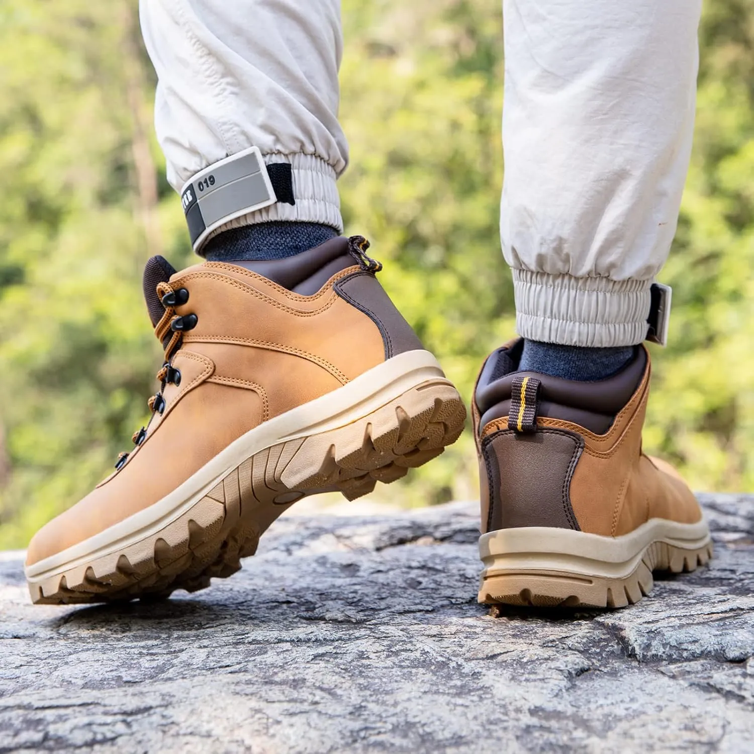 CC-Los Men's Waterproof Hiking Boots Work Boots Durable Non Slip Outdoor Shoes Size 7.5-14