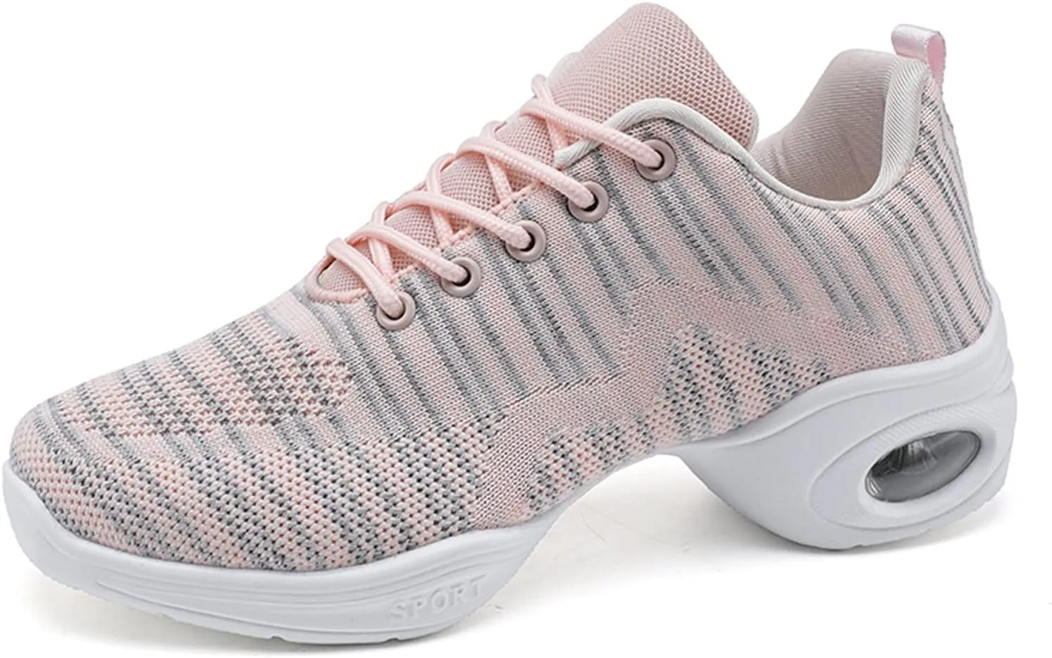 CERYTHRINA Women's Dance Shoes Lace-up Jazz Shoes Breathable Mesh Sneakers Air Cushion Athletic Walking Shoes