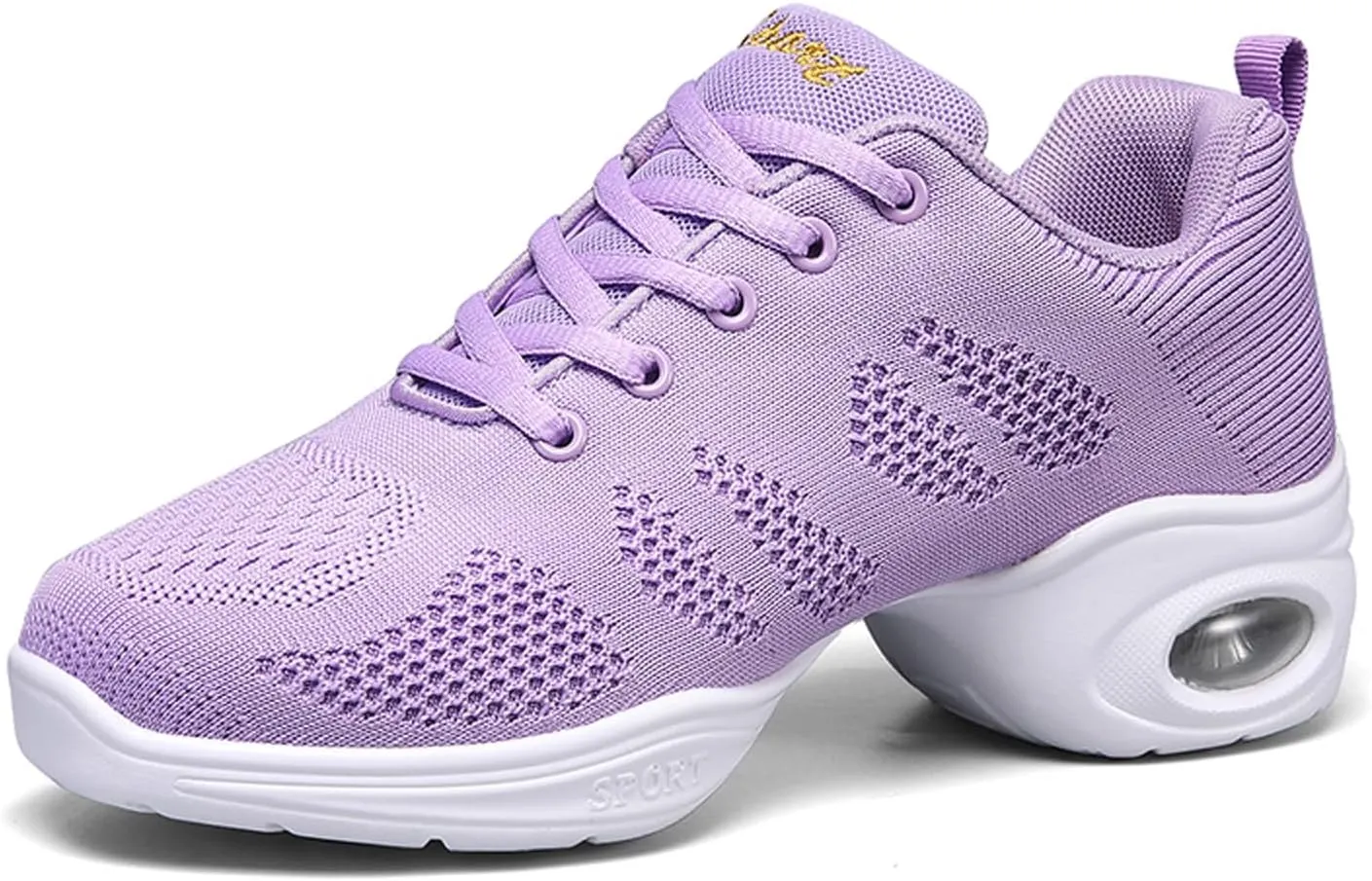 CERYTHRINA Women's Dance Shoes Lace-up Jazz Shoes Breathable Mesh Sneakers Air Cushion Athletic Walking Shoes