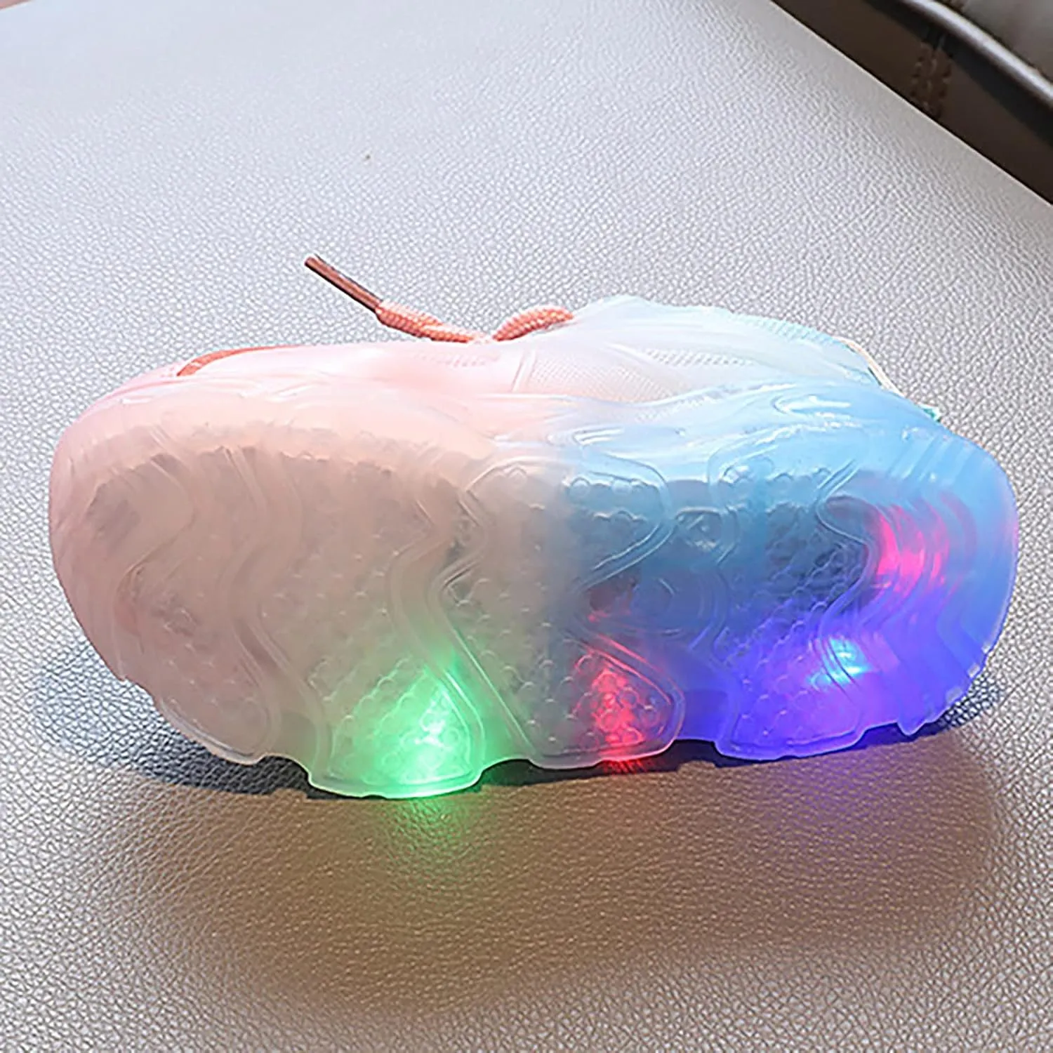 Children's Sneakers Color Gradient LED Light Shoes Dad Shoes Lace Up Soft Soles Shoes Toddler Girls Sneakers