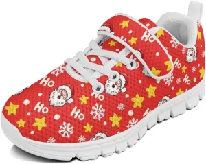 Christmas Shoes for Boys Girls Cozy Breathable Lightweight Anti-Slip Running Sneaker Strap School Athletic Tennis Sneakers for Children/Big Kids/Litter Boys Girls/Toddler