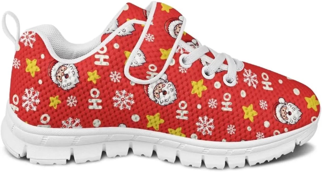 Christmas Shoes for Boys Girls Cozy Breathable Lightweight Anti-Slip Running Sneaker Strap School Athletic Tennis Sneakers for Children/Big Kids/Litter Boys Girls/Toddler