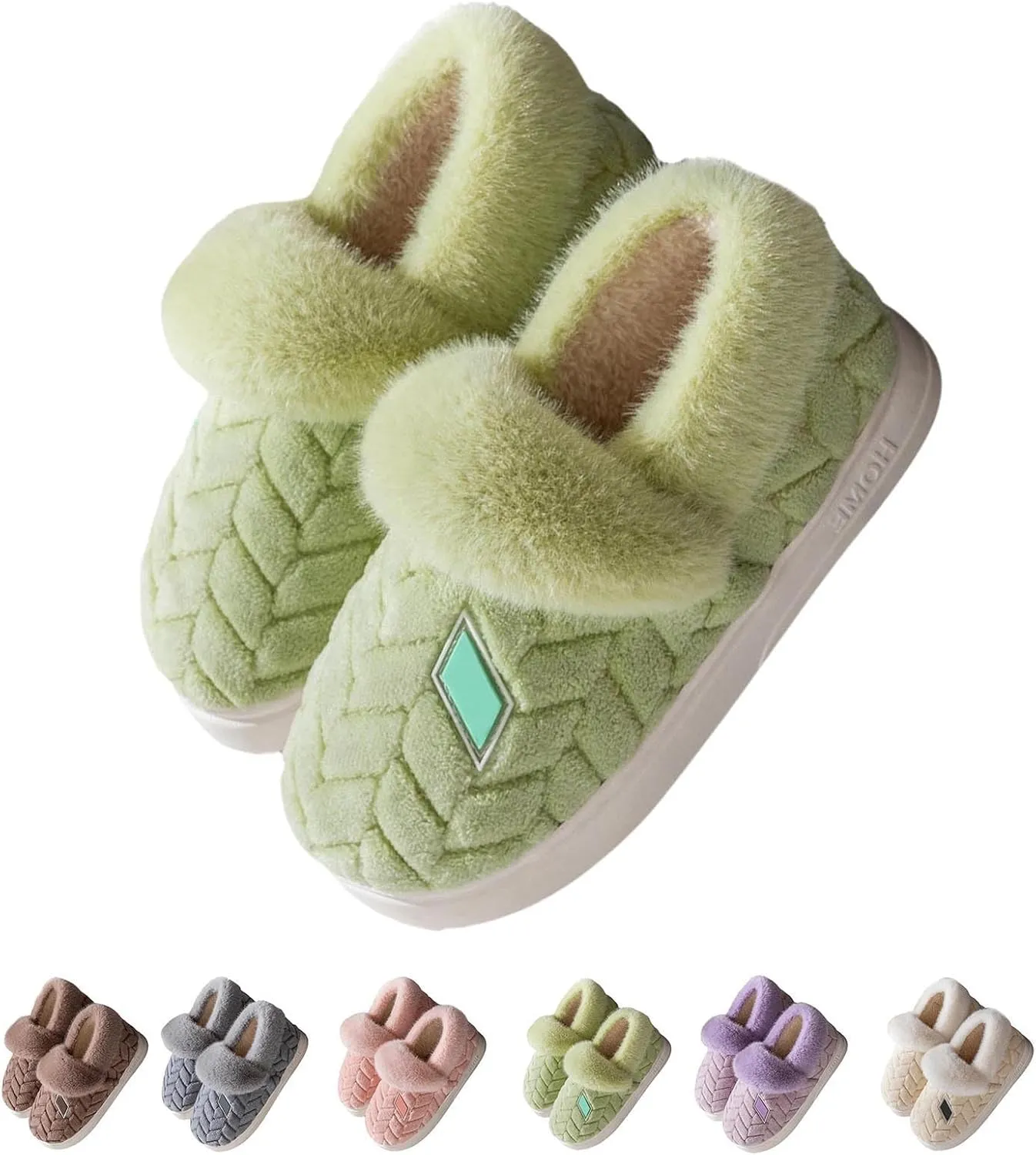 Christmas Slippers for Women Men Winter Indoor Warm Cozy Home Shoes Microwave Heating Option Soft Sole Xmas