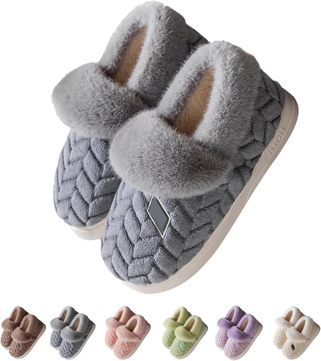 Christmas Slippers for Women Men Winter Indoor Warm Cozy Home Shoes Microwave Heating Option Soft Sole Xmas