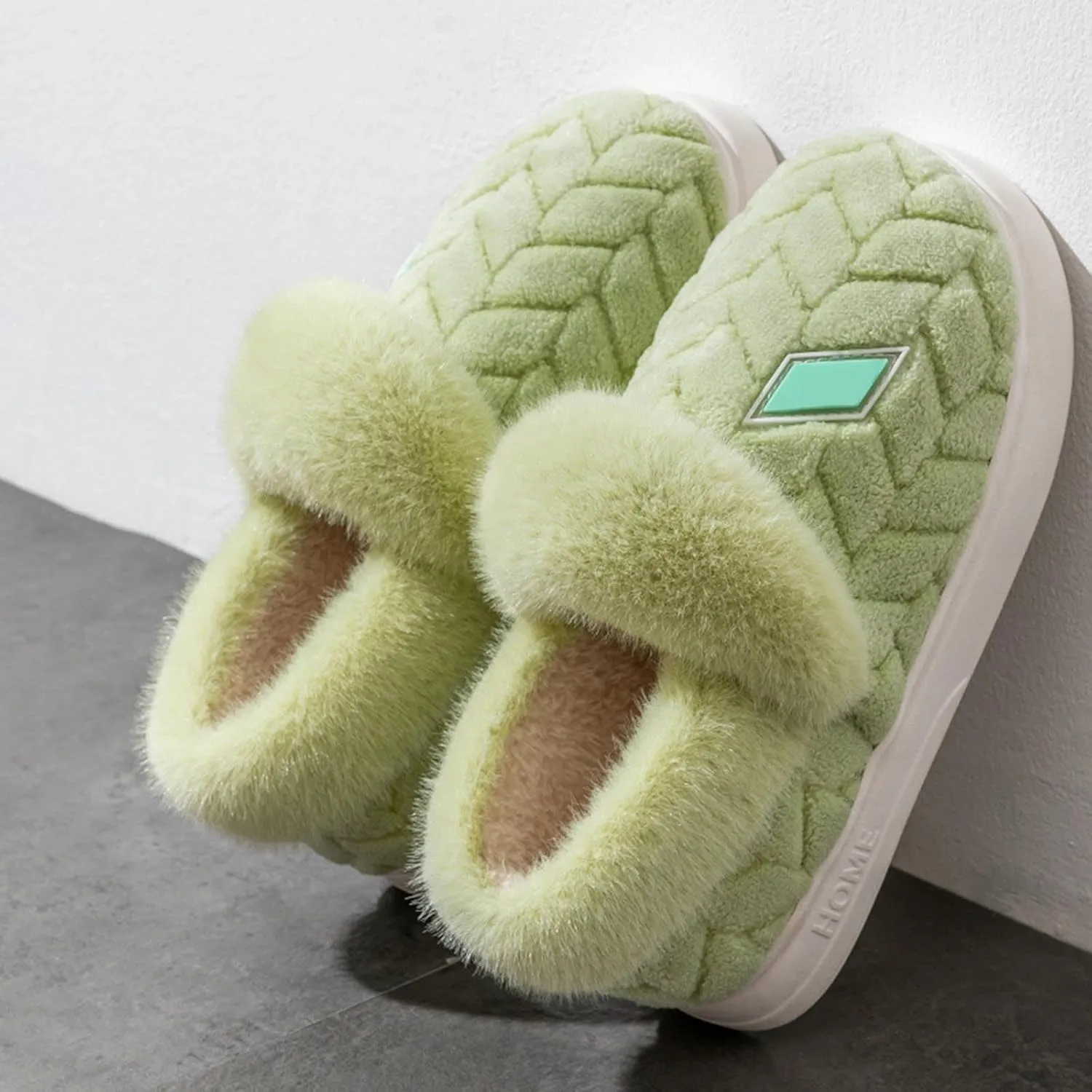 Christmas Slippers for Women Men Winter Indoor Warm Cozy Home Shoes Microwave Heating Option Soft Sole Xmas