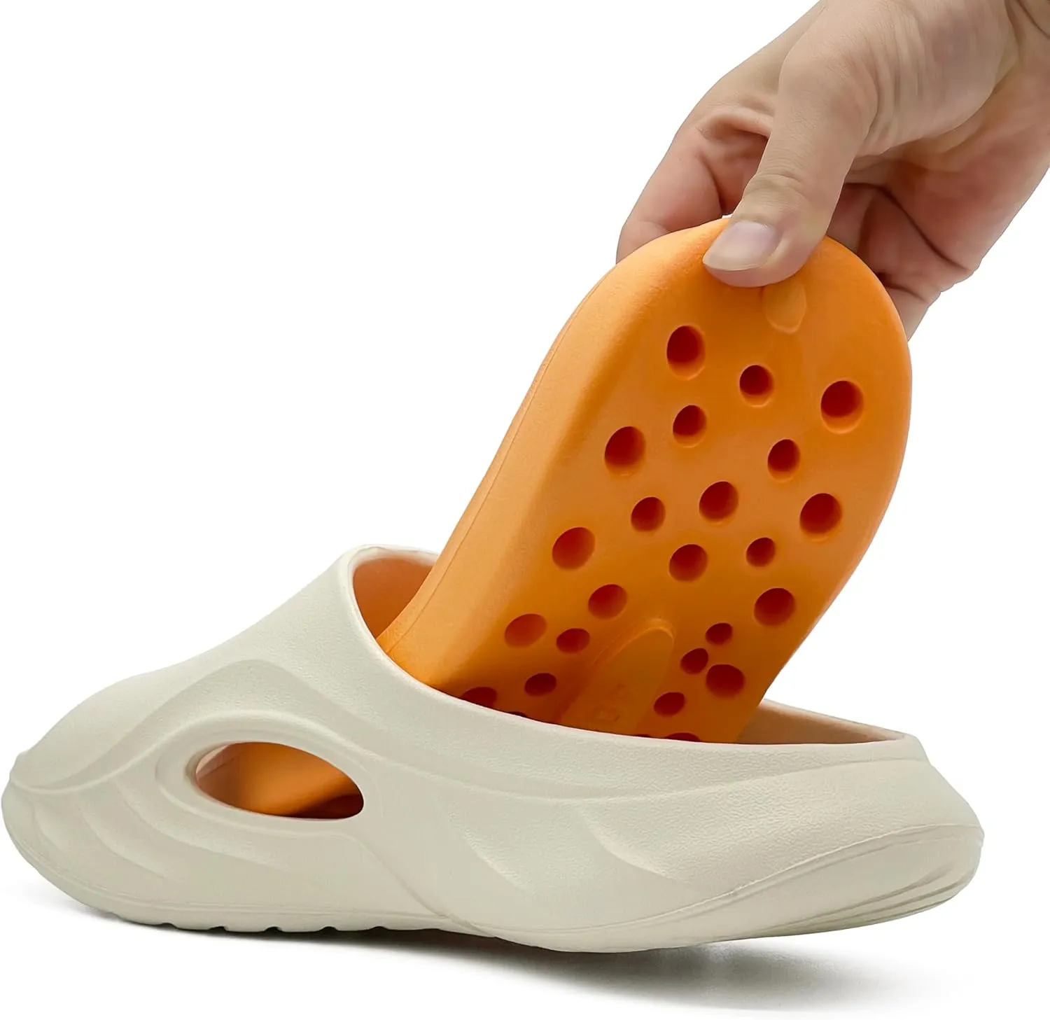 Cloud Slides for Men Soft Thick Sole Pillow Slides Open Toe Slide Sandals Indoor and Outdoor Lightweight Shoes Non-Slip Mens House Slippers