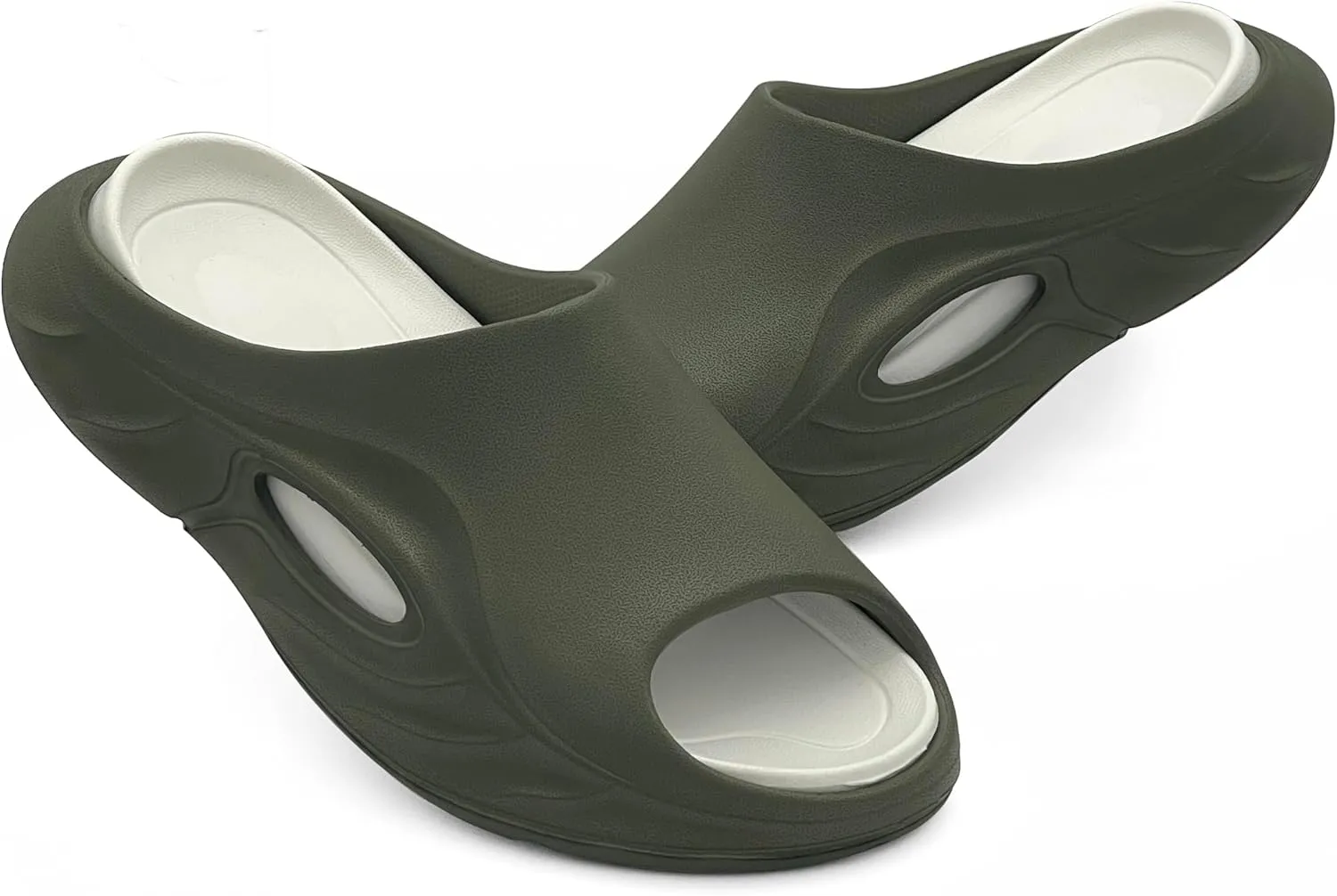 Cloud Slides for Men Soft Thick Sole Pillow Slides Open Toe Slide Sandals Indoor and Outdoor Lightweight Shoes Non-Slip Mens House Slippers