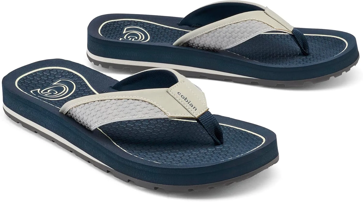 Cobian Men’s DRT Synthetic Leather Strap Flip-Flop Sandals