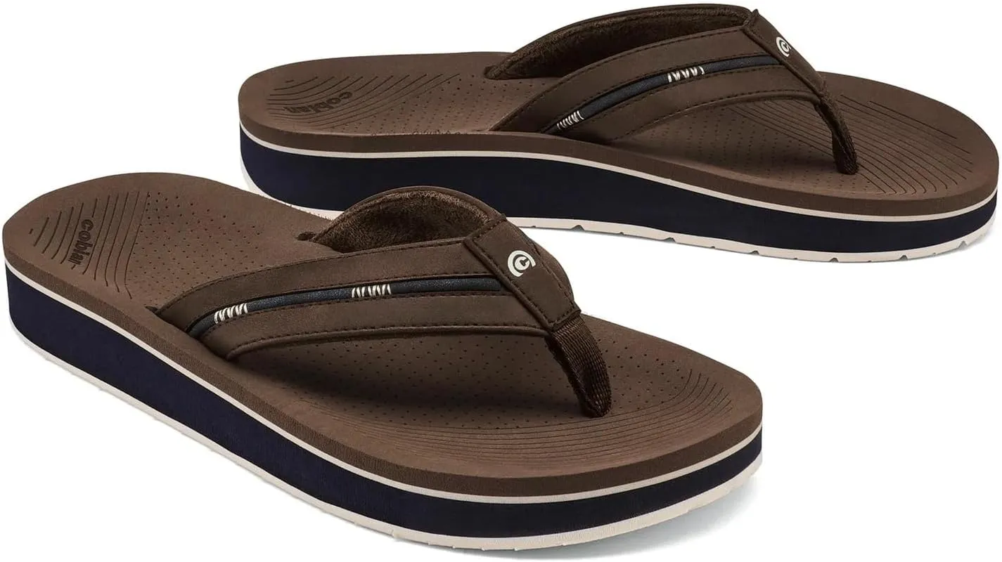 Cobian Men’s Ponto Rise Synthetic Leather Strap Flip-Flop Sandals