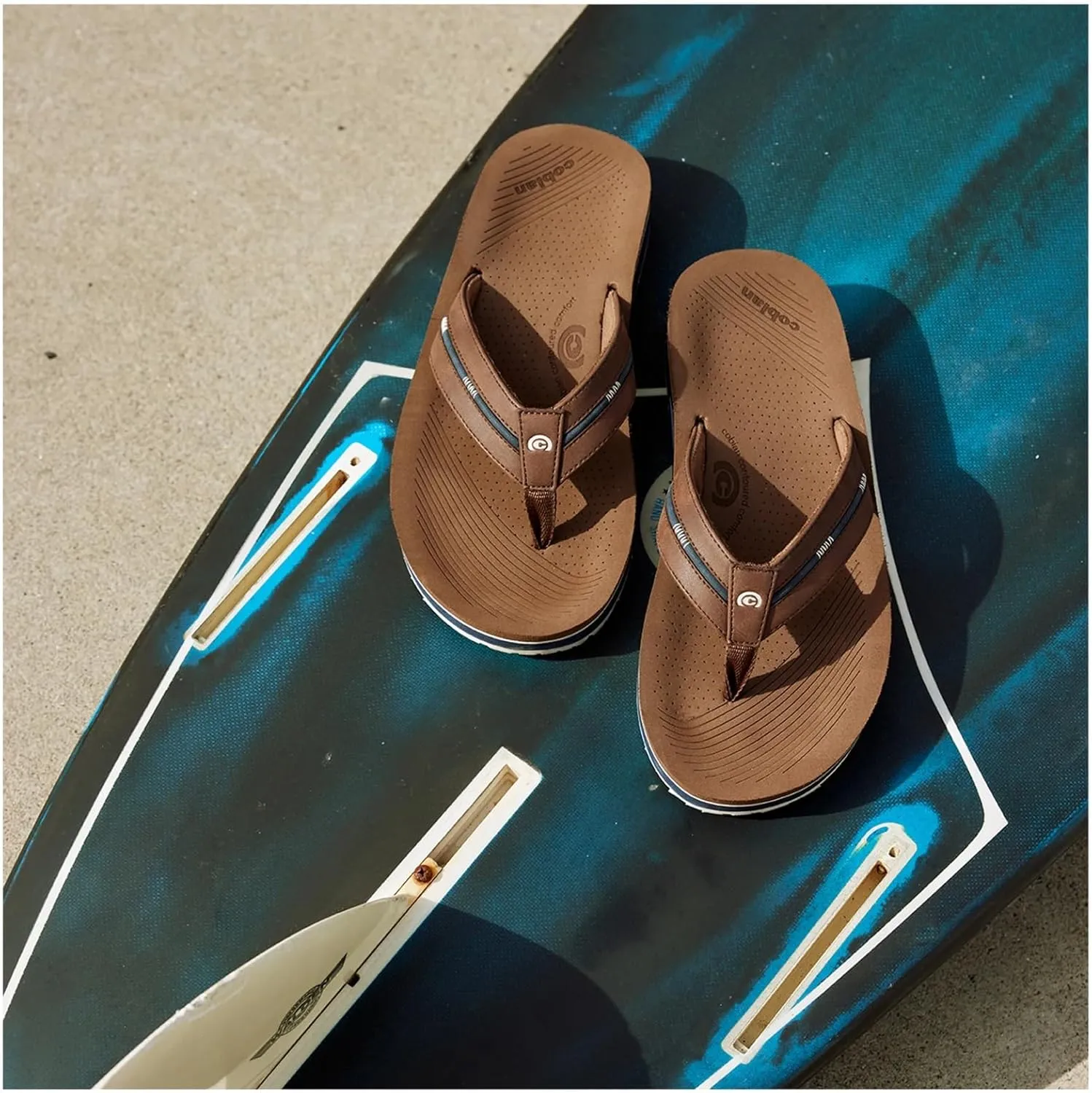 Cobian Men’s Ponto Rise Synthetic Leather Strap Flip-Flop Sandals