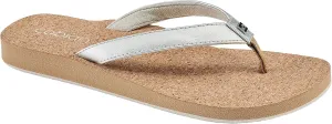 Cobian Women's Capri Bounce Braided Synthetic Leather Strap Flip-Flop Sandals, Silver, 8