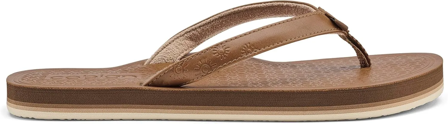Cobian Women's Kona Synthetic Leather Strap Flip-Flop Sandals