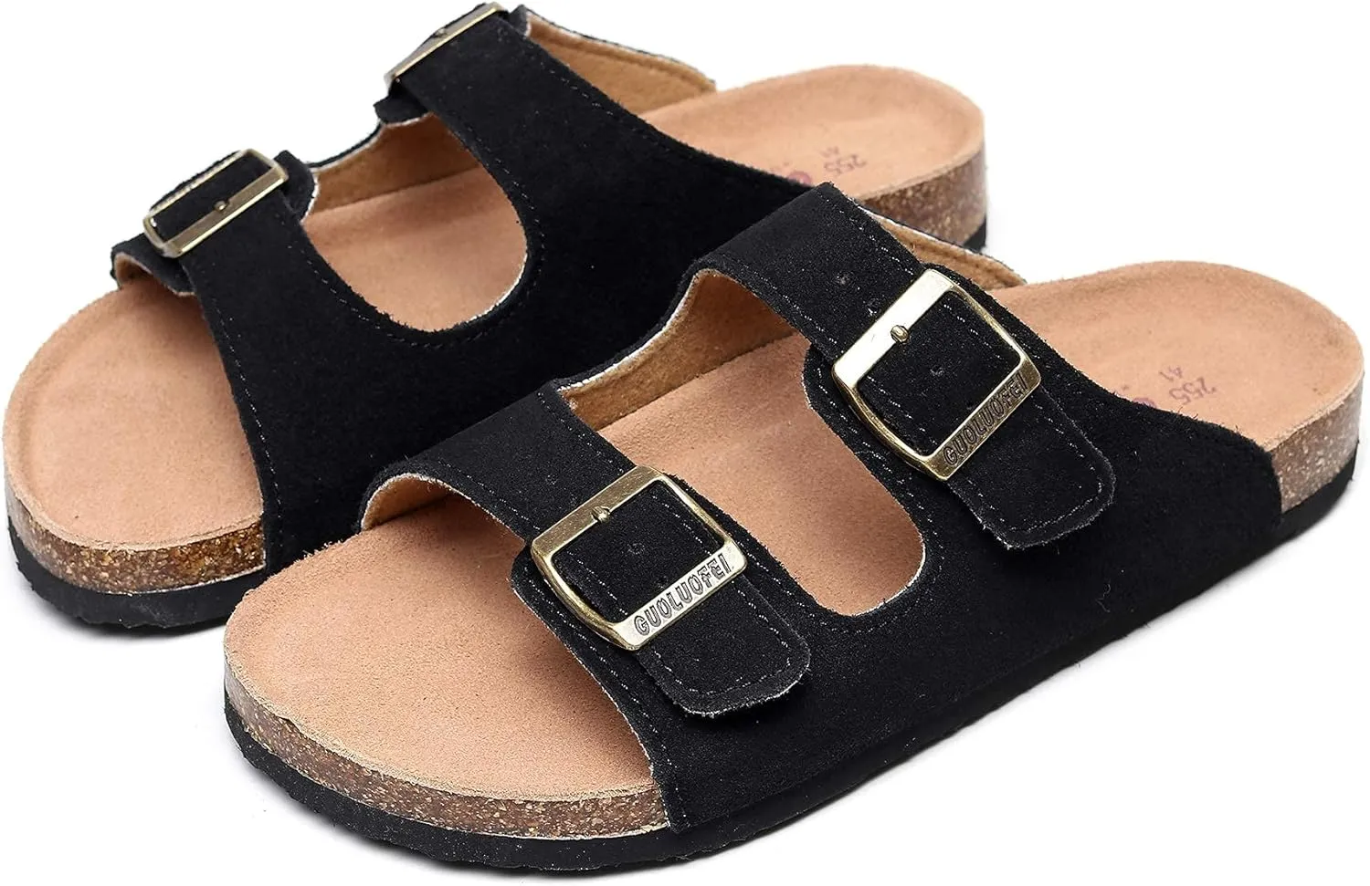 Cork Sandals Women With Arch Support, Comfortable Summer Beach Sandals For Women/Girls/Ladies,Leather Slide Shoes For Women