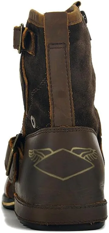 Cowboy Boots For Men Durable and Fashionable Retro Zipper Classic Short Boots For Spring Fall Square Toe Traditional Boots Western Boot