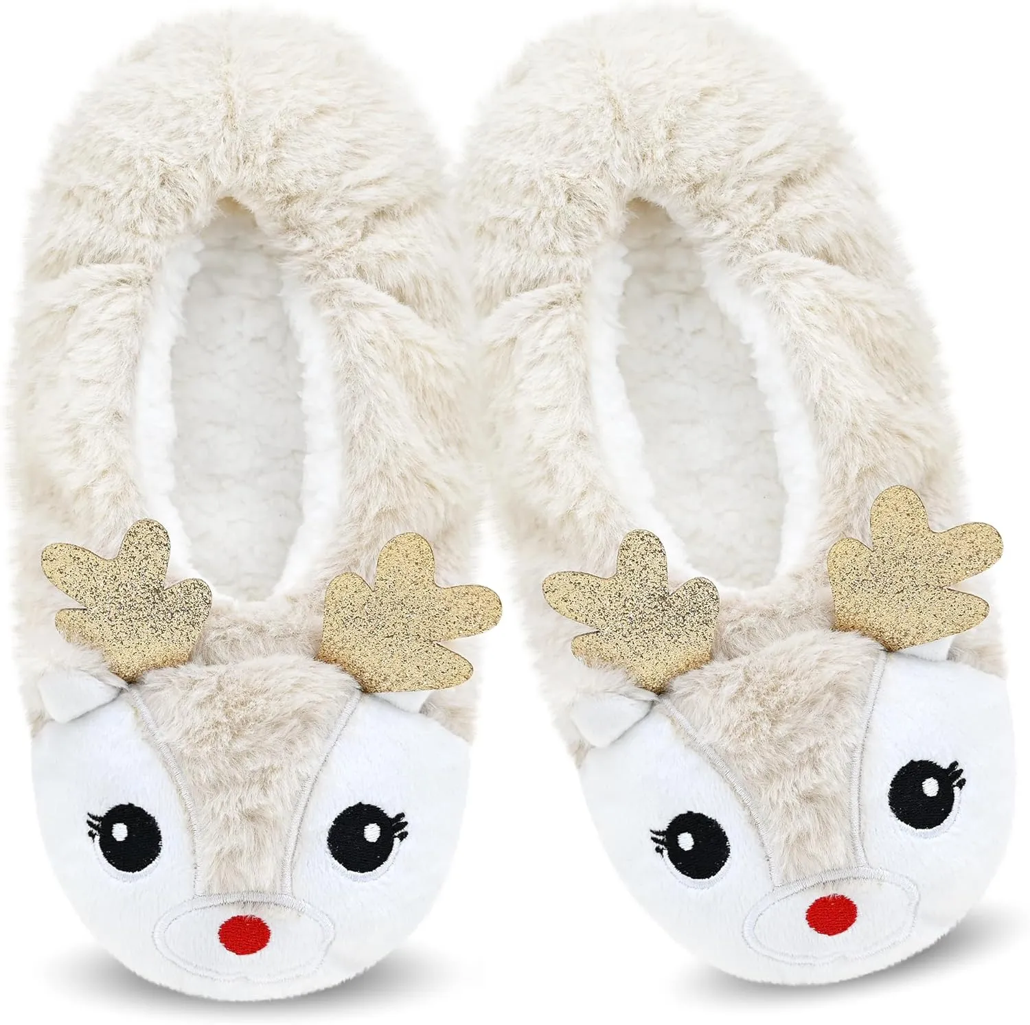 DICUIRD Womens Animal Soft Sole Slipper Socks with Grippers-Fuzzy House Cute Slippers