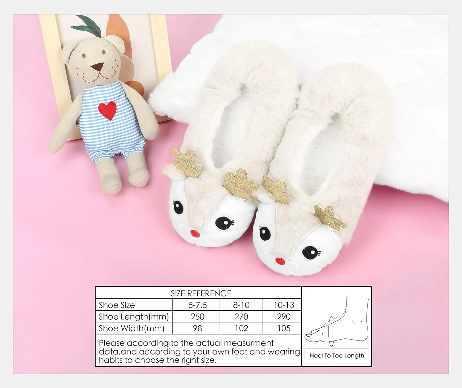 DICUIRD Womens Animal Soft Sole Slipper Socks with Grippers-Fuzzy House Cute Slippers