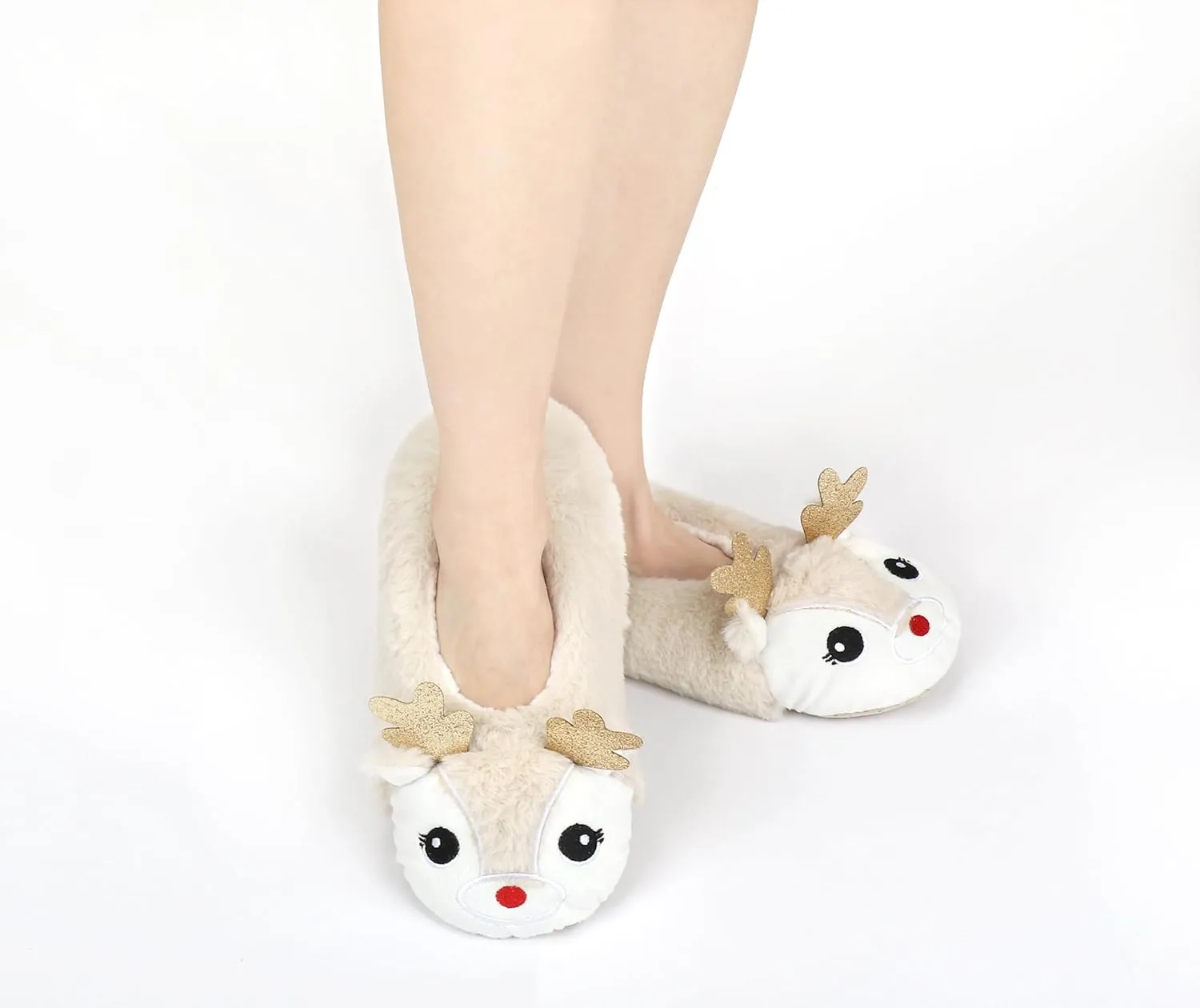 DICUIRD Womens Animal Soft Sole Slipper Socks with Grippers-Fuzzy House Cute Slippers