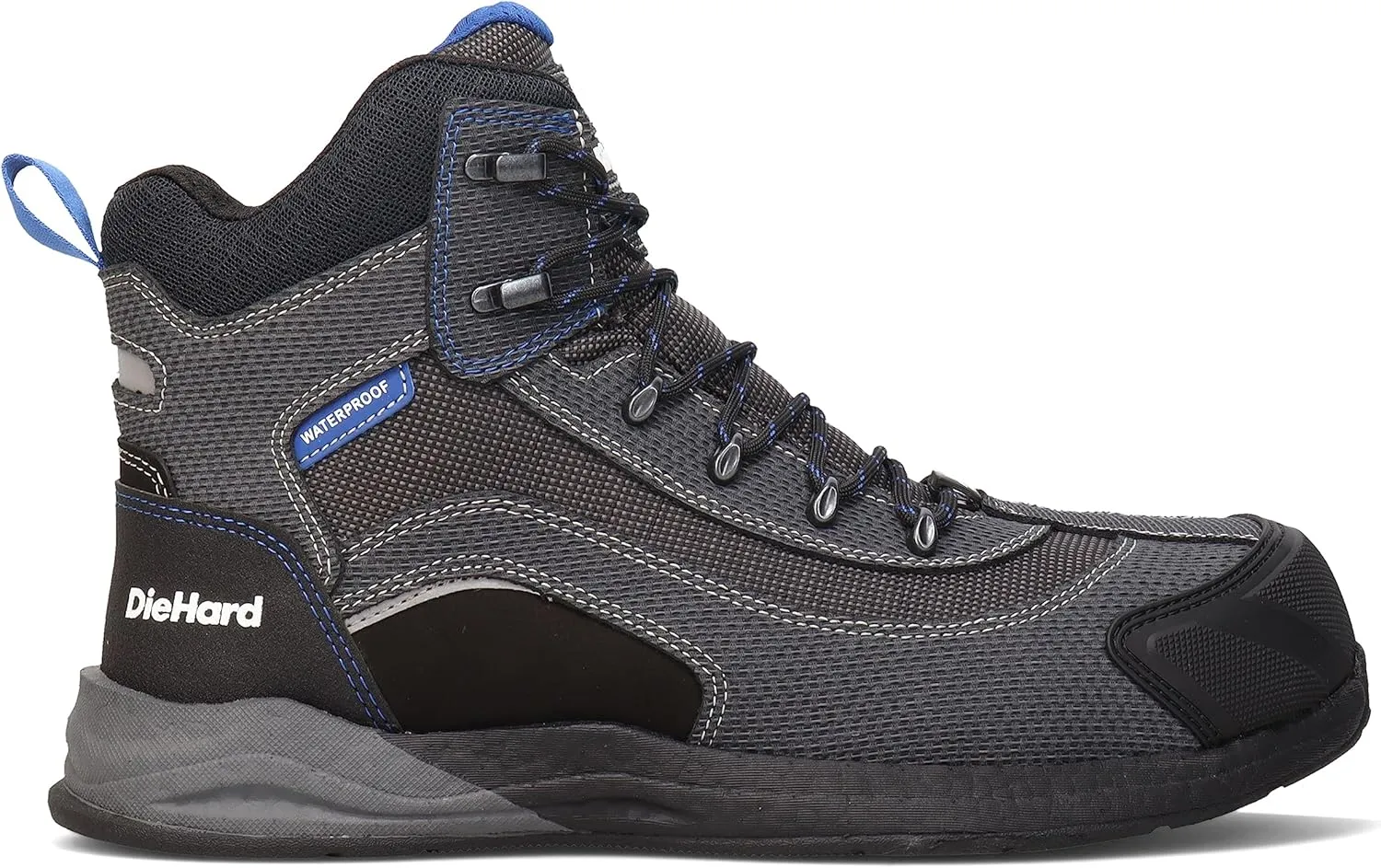 DieHard Men's Lemans CT Waterproof Work Boots, Black/Blue
