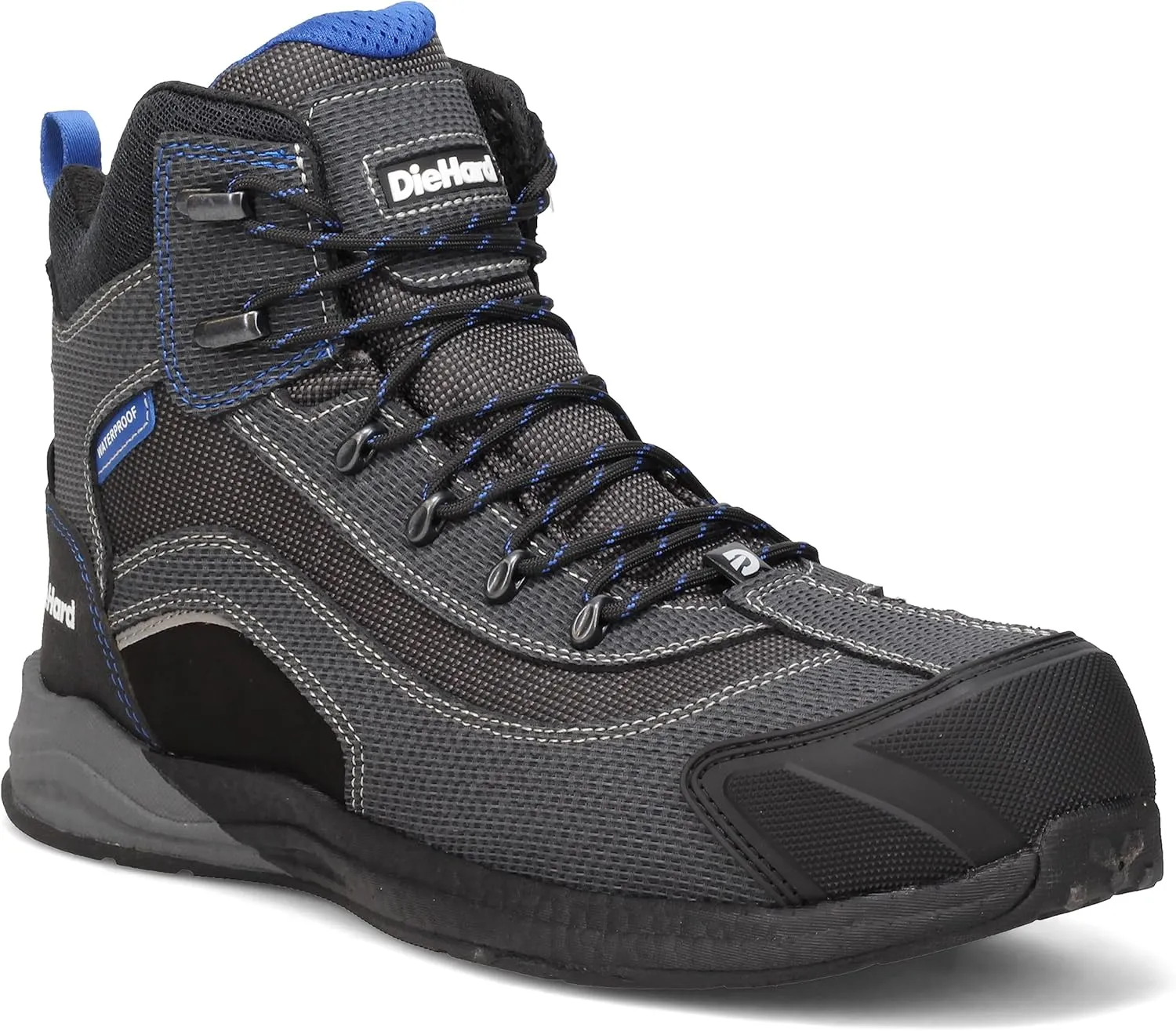 DieHard Men's Lemans CT Waterproof Work Boots, Black/Blue