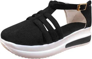 Eduavar Sandalias para Mujer, Orthopedic Sandals for Women Closed Toe Sandals Plarform Sandals with Back Strap
