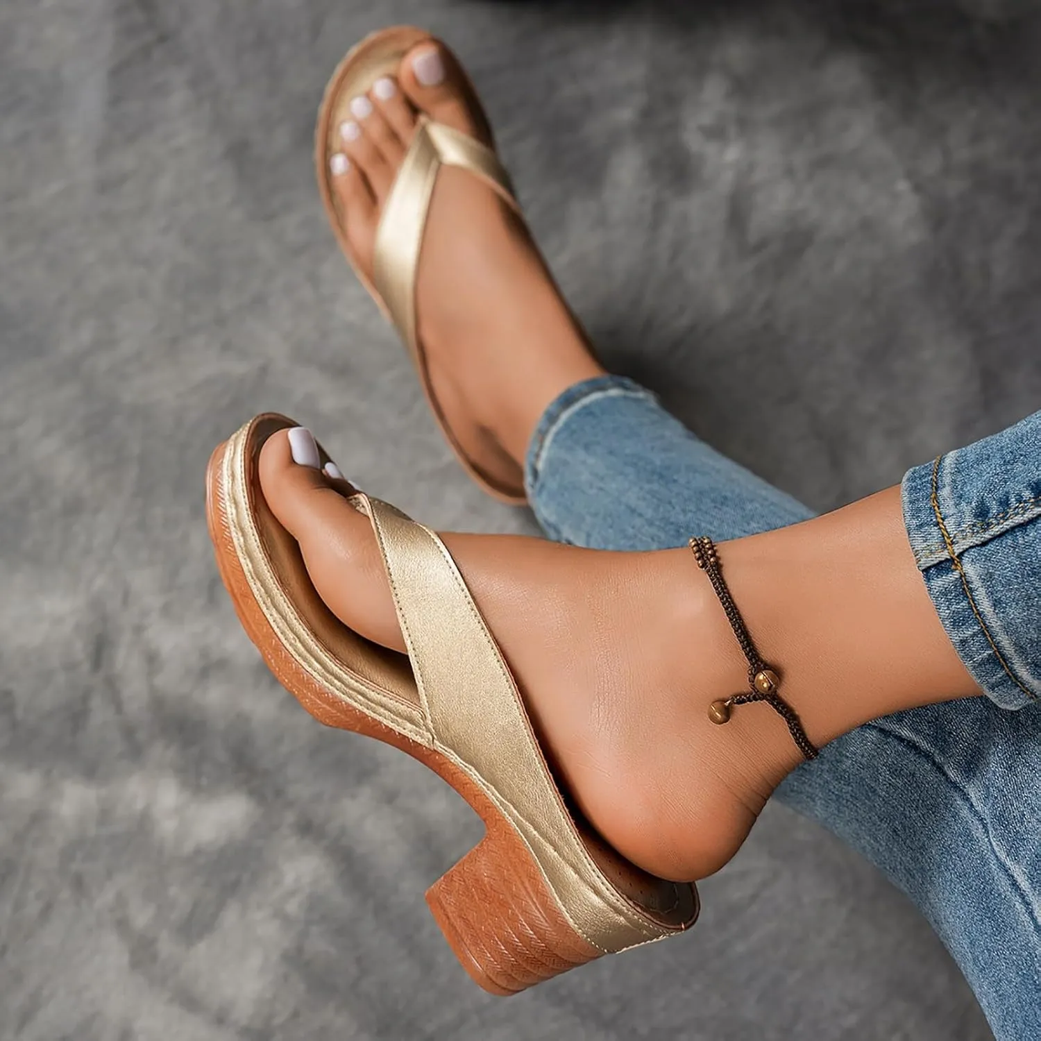 Eduavar Sandals for Women 2025 Summer Block Open Toe Low Heel Chunky Sandals Classic Casual Slip on Dressy Comfortable Shoes
