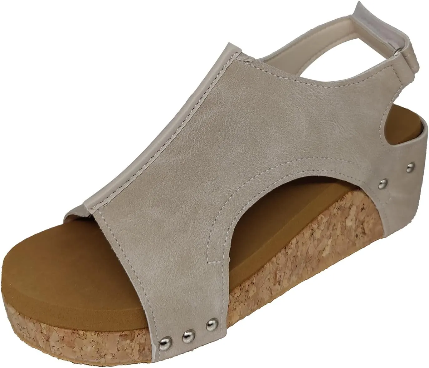Eduavar Shoes for Women Sandals Dressy, Sandals for Women Casual Summer Wedge Platform Sandals Open Toe Hook and Loop Sandal