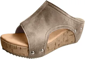 Eduavar Shoes for Women Sandals Dressy, Sandals for Women Casual Summer Wedge Platform Sandals Open Toe Hook and Loop Sandal
