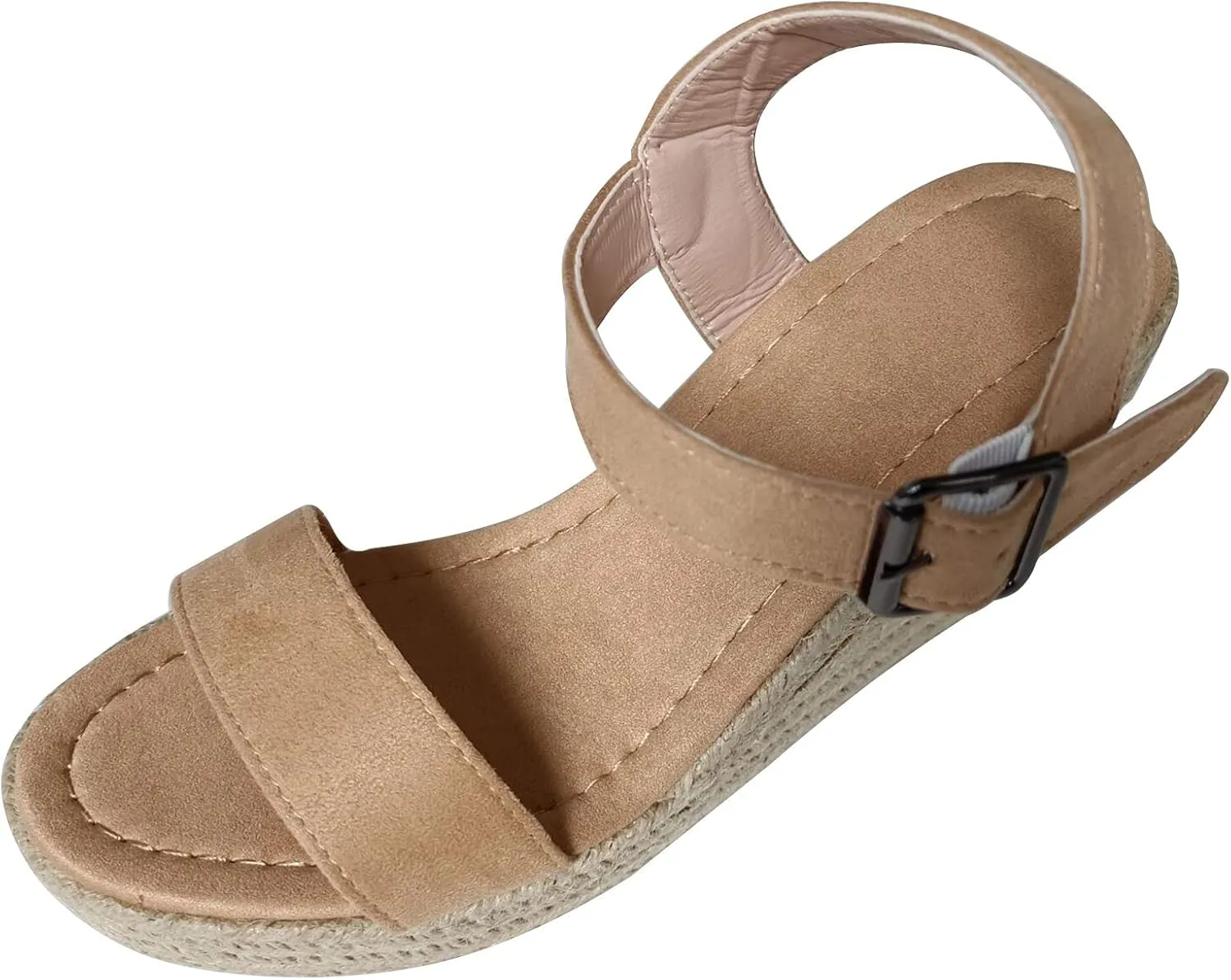 Eduavar Womens Wedge Sandals, Orthopedic Sandals for Women Leopard Platform Sandals Peep Toe Anti-Slip Sandals
