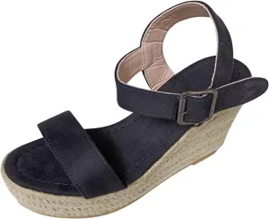 Eduavar Womens Wedge Sandals, Women Sandals Dressy High Wedge Platform Open Toe Sandals with Ankle Strap