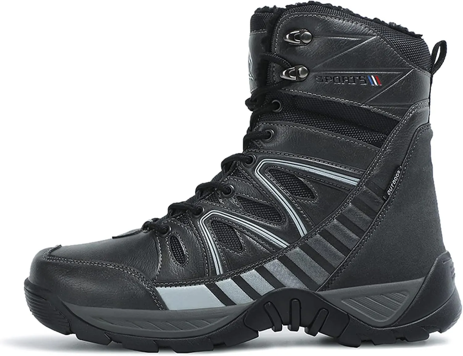 Eliogn Mens Combat Boots Tactical Waterproof Durable Leather Military Warm Snow Work Boots
