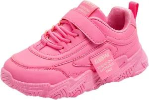 Fashion All Seasons Children Sports Shoes Girls Flat Sole Thick Non Slip Light Lace Up Shoes Hook Loop Shoes for