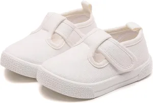 Fashion Canvas Toddler Baby Boy Girl Flat Shoes Canvas Shoes Baby Soft Sole Cotton Shoes with Adjustable Strap