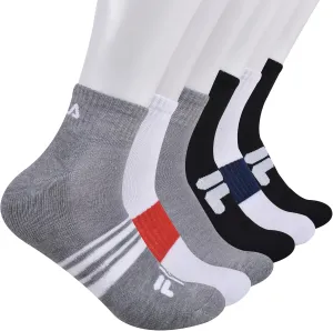 FILA Men's Striped Half Cushion Quarter Socks