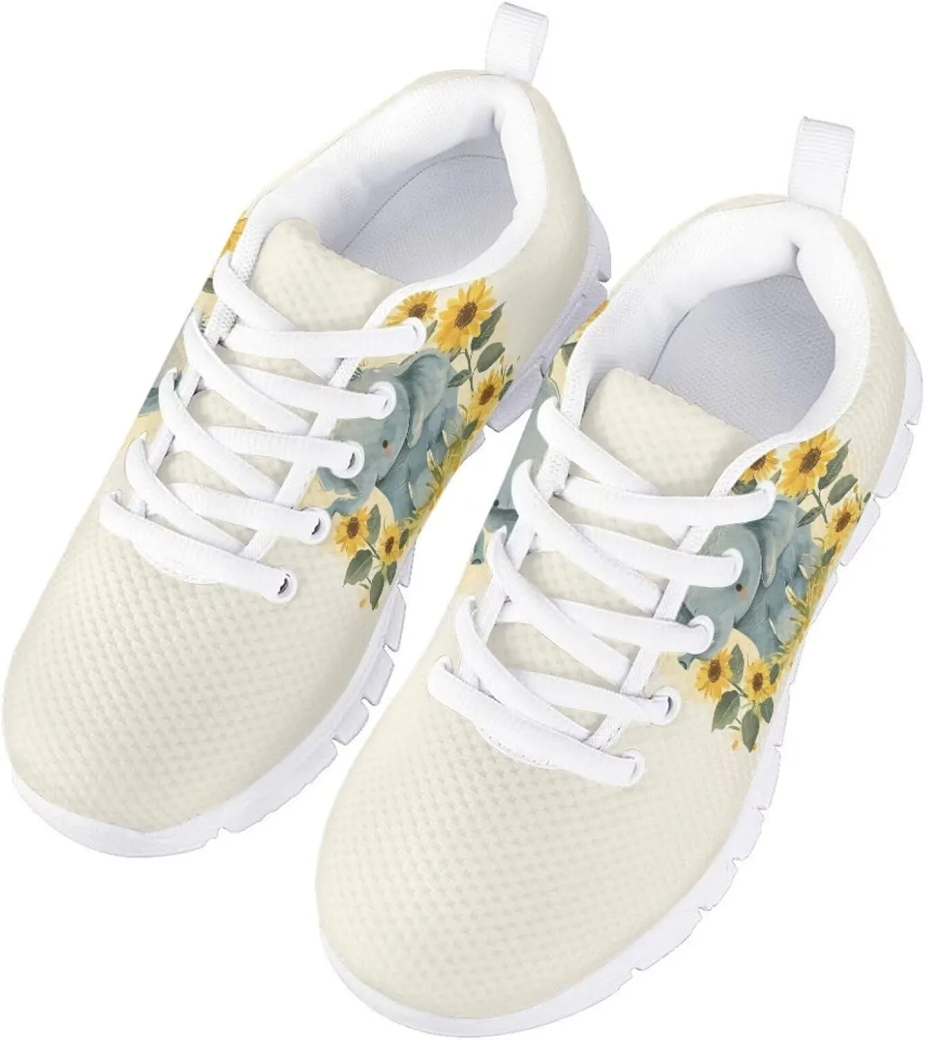 Flashideas Kids Shoes Athletic Walking Jogging Sport Comfortable Breathable Sneakers for Boys Girls White Sole