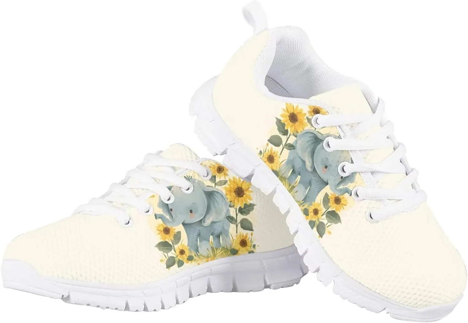 Flashideas Kids Shoes Athletic Walking Jogging Sport Comfortable Breathable Sneakers for Boys Girls White Sole